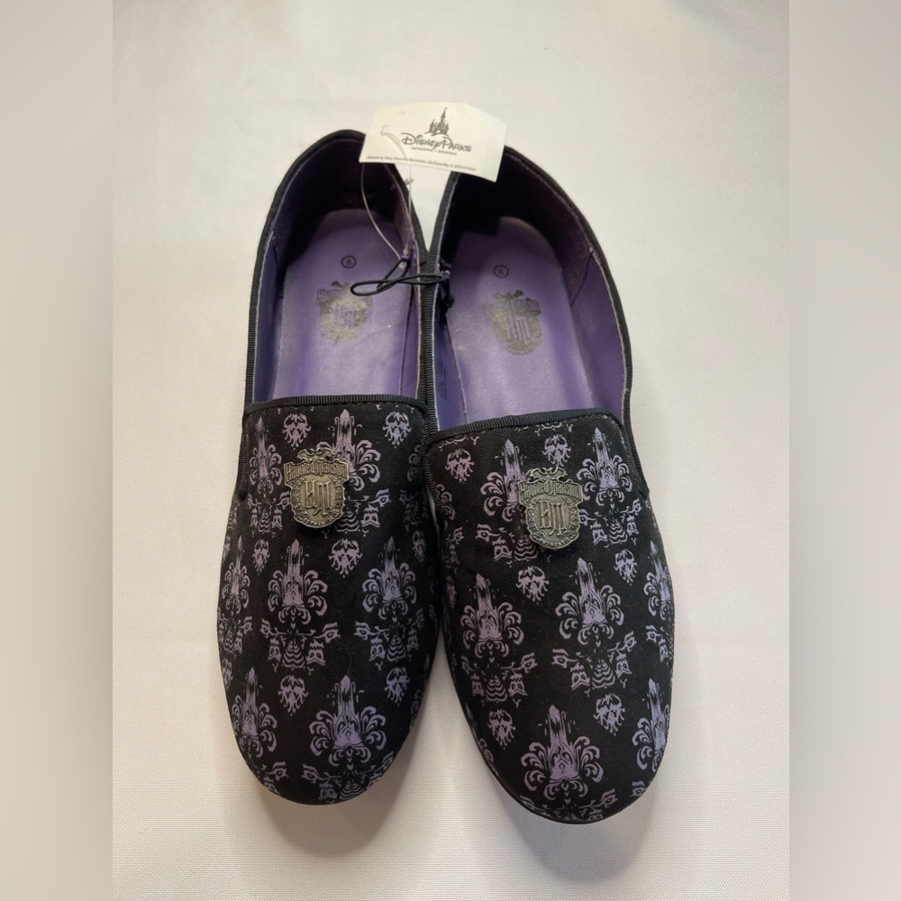 NWT Disney Parks Haunted Mansion Wallpaper Flat Shoes Loafers Womens Size 8